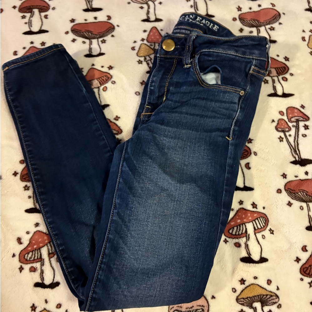 American Eagle Outfitters Women's Dark Wash Skinny Jeans Size 0 Short